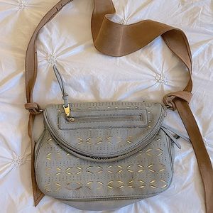 Leather + Gold detail purse with Suede Strap *boho purse*